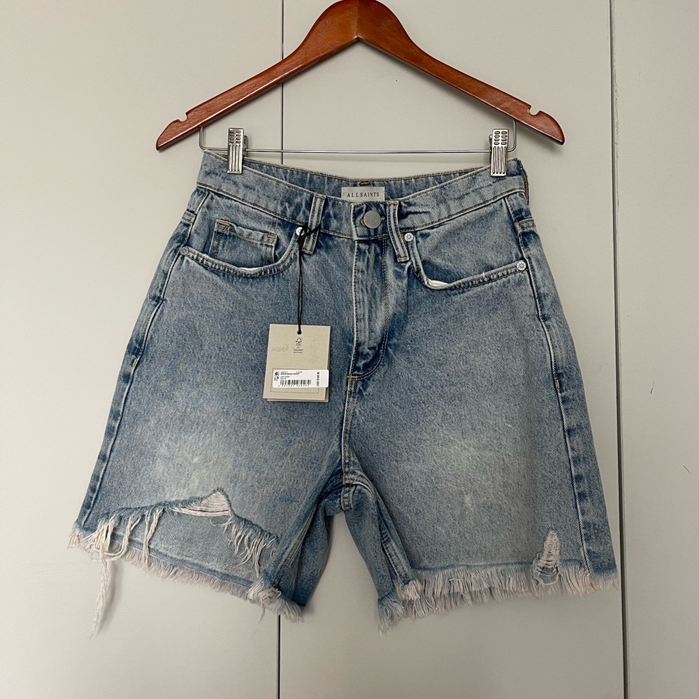 Allsaints Doris Denim Shorts size 26 Brand New